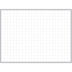 Ghent® 2 X 2" Grid Magnetic Whiteboard, 3 X 4', Aluminum Frame