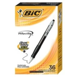 Bic® Velocity® Black W/black Barrel Medium Retractable Ballpoint Pen 1mm (36-Pack)