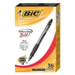 Bic® Velocity® Black W/translucent Barrel Bold Point Ballpoint Pen 1.6mm (36-Pack)
