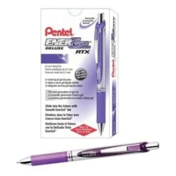 Pentel® Energel™ Rtx Violet Retractable Liquid Gel Pen 0.7mm, Package Of 12