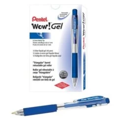 Pentel® Wow 0.7 Mm Retractable Blue Gel Roller Pen, Package Of 12