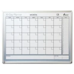 Skilcraft Quartet 30-Day Wet Erase Planner W/aluminum Frame, 24 X 36
