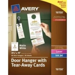 Avery® Door Hangers With Tear Away Cards, 2 Cards Per Sheet (80-Pack)