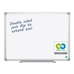 MasterVision® Earth Double-Sided Easy-Clean Dry Erase Board, Aluminum, 48" X 36"