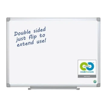 MasterVision® Earth Double-Sided Easy-Clean Dry Erase Board, Aluminum, 48" X 36" 1 MasterVision® Earth Double-Sided Easy-Clean Dry Erase Board, Aluminum, 48" X 36"