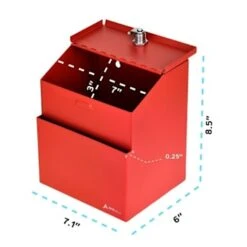 Adir Office Wall Mount Steel Locking Suggest Drop Box Red -Office Provisions 228541 DetailedProductView1 Lg