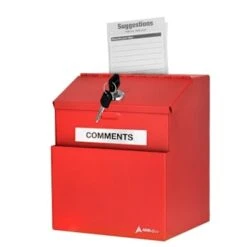 Adir Office Wall Mount Steel Locking Suggest Drop Box Red -Office Provisions 228541 DetailedProductView2 Lg