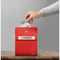 Adir Office Wall Mount Steel Locking Suggest Drop Box Red -Office Provisions 228541 DetailedProductView3 Lg