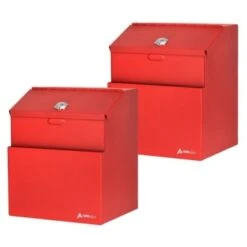 Adir Office Wall Mount Steel Locking Suggest Drop Box Red