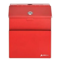 Adir Office Wall Mount Steel Locking Suggest Drop Box Red -Office Provisions 228541 RightView Lg