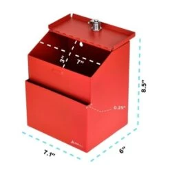 Adir Office Wall Mount Red Steel Locking Suggest Drop Box W/suggest Cards -Office Provisions 228542 DetailedProductView1 Lg