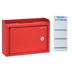Adir Office Medium Size Red Steel Mp Suggest Drop Box W/suggest Cards