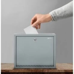 Adir Office Beige Wall Mount Large Steel Drop Box -Office Provisions 228557 DetailedProductView2 Lg