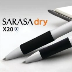 Zebra Sarasa Dry X20+ Gel Pen Retractable Fine 0.7 Mm Black Ink White -Office Provisions 229117 BackView Lg