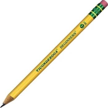 Ticonderoga® By Dixon® Hb #2 Yellow Beginners Wood Pencil With Eraser, Pack Of 12 1 Ticonderoga® By Dixon® Hb #2 Yellow Beginners Wood Pencil With Eraser, Pack Of 12