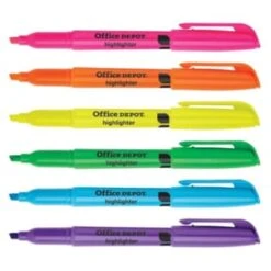 Office Depot® 100% Recycled Pen-Style Highlighters, Assorted Colors, Pack Of 12