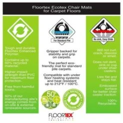 Floortex Ecotex® Enhanced Polymer Lipped Chair Mat Carpets Up To 3/8" - 48"x51" 21 Floortex Ecotex® Enhanced Polymer Lipped Chair Mat Carpets Up To 3/8" - 48"x51" -Office Provisions 292776 DetailedProductView10 Lg