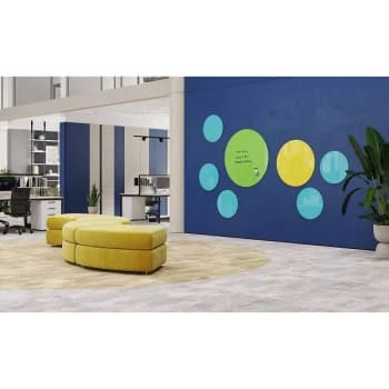 Ghent Coda Low Profile Circular Glassboard Magnetic 24" Yellow 2 Ghent Coda Low Profile Circular Glassboard Magnetic 24" Yellow - Image 2