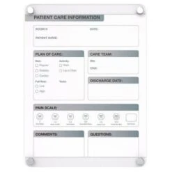 Ghent Graphics Slide Changeable Glassboard W/standoffs Non-Magnetic 24"h X 18"w