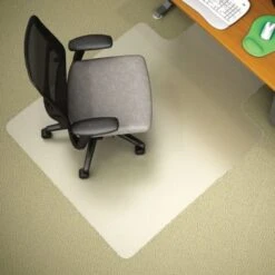 Realspace® Economy Chair Mat For Thin Carpets, Wide Lip, 45" X 53", Clear