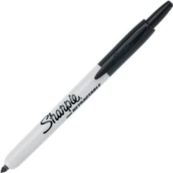 Sharpie® Retractable Permanent Markers, Fine Point, Black, Package Of 12