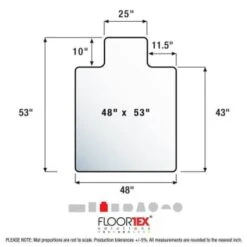Floortex Ultimat® Polycarbonate Lipped Chair Mat For Carpets Over 1/2" 48 X 53" -Office Provisions 330048 DetailedProductView8 Lg