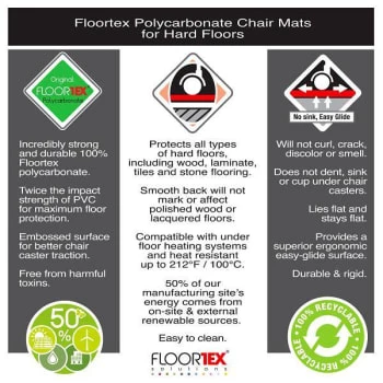 Floortex Ultimat® Polycarbonate Corner Workstation Chair Mat Hard Floor 48 X 60" 9 Floortex Ultimat® Polycarbonate Corner Workstation Chair Mat Hard Floor 48 X 60" - Image 9