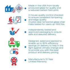 Floortex Glaciermat® Heavy Duty Glass Chair Mat Hard Floors & Carpets 36" X 42" -Office Provisions 330138 DetailedProductView7 Lg