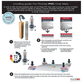 Floortex Valuemat® Vinyl Rectangular Chair Mat Hard Floor 52" X 45" 10 Floortex Valuemat® Vinyl Rectangular Chair Mat Hard Floor 52" X 45" - Image 10