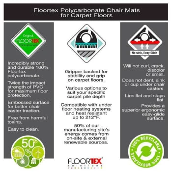 Floortex Valuemat® Plus Polycarbonate Rect Chair Mat Low Pile Carpets 48" X 53" 12 Floortex Valuemat® Plus Polycarbonate Rect Chair Mat Low Pile Carpets 48" X 53" - Image 12