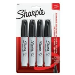 Sharpie® Black Chisel Tip Permanent Markers, Box Of 8