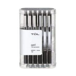 Tul® 0.7 M Black Medium Point Retractable Gel Pen, Package Of 12