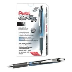 Pentel® Energel® Black Fine Point Deluxe Retractable Liquid Gel Pen, Pack Of 12
