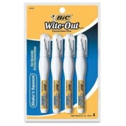 Bic® Wite-Out® 8 Ml White Shake 'n Squeeze Correction Pen, Package Of 4