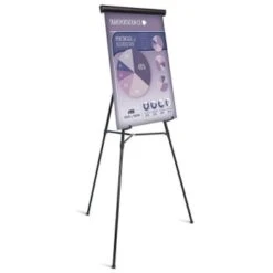 Office Depot® Black Aluminum Presentation Easel With Chart Holder
