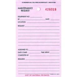 GENERIC Maintenance Request Triplicate Form White/pink/canary, Package Of 100