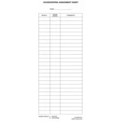 GENERIC Housekeeper Assignment Sheet White Package Of 100